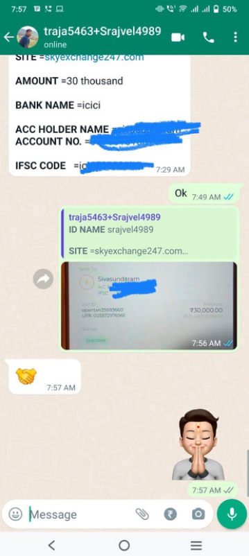 Reddy Anna secure transaction proof screenshot